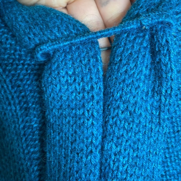 Eileen Fisher | Women’s Teal Alpaca & Silk Waterfall Cardigan Sweater Size M - Picture 5 of 7